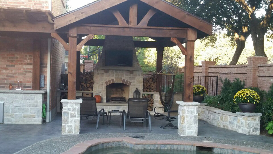 outdoor fireplace patio