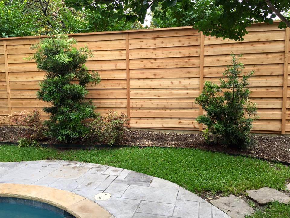 horizontal unstained fence