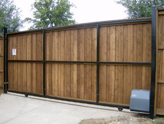 wooden driveway gate